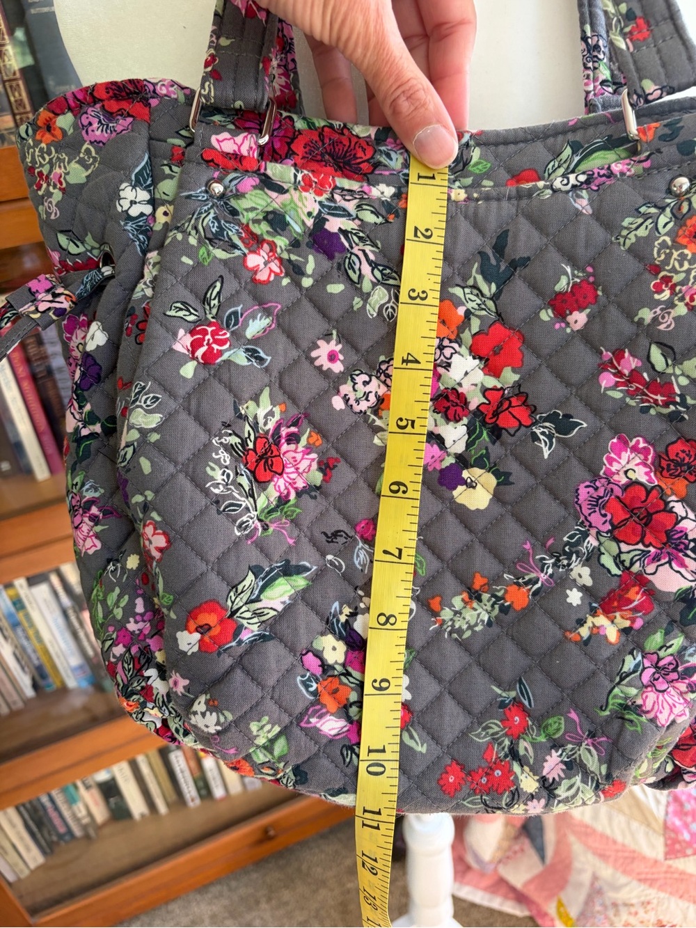 Vera Bradley Quilted Hope Blooms Satchel - Picture 9 of 11